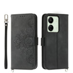 Custodia per telefono in pelle con portafoglio in rilievo con fiori al tatto, For Xiaomi Redmi 13C, For Xiaomi Redmi Note 13 Pro+, For Xiaomi Redmi Note 13 Pro 5G, For Xiaomi 13T