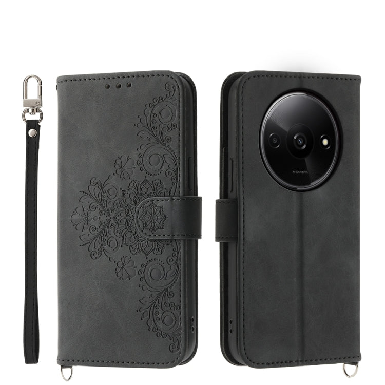 Custodia per telefono in pelle con portafoglio in rilievo con fiori al tatto, For Xiaomi Redmi A3, For Xiaomi Redmi Note 13 Pro 4G, For Xiaomi Redmi Note 13 4G, For Xiaomi Poco X6 Pro 5G