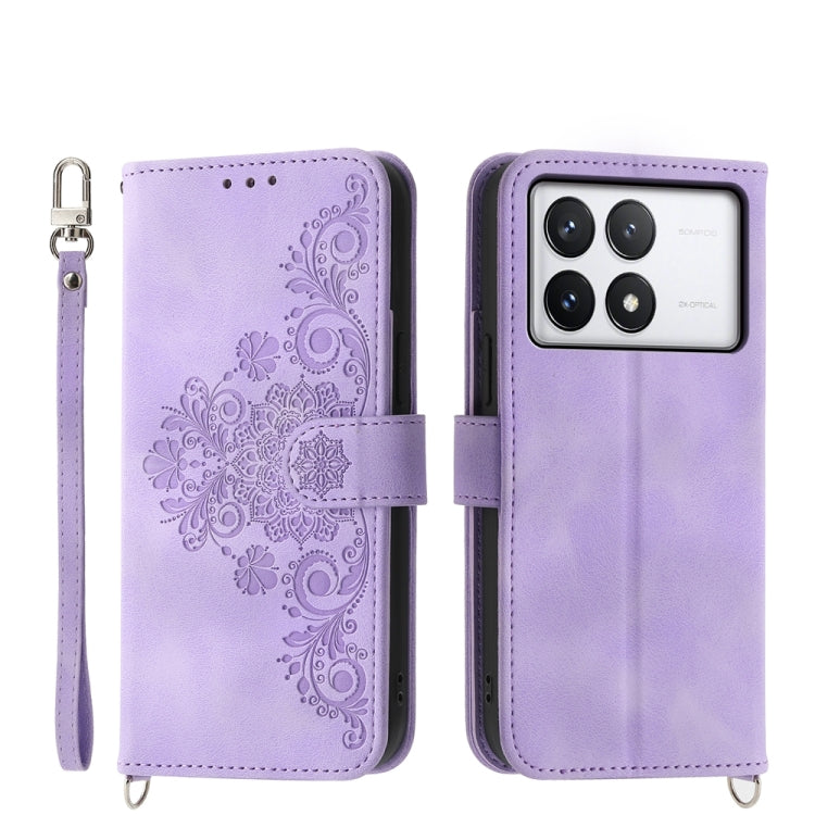 Custodia per telefono in pelle con portafoglio in rilievo con fiori al tatto, For Xiaomi Redmi A3, For Xiaomi Redmi Note 13 Pro 4G, For Xiaomi Redmi Note 13 4G, For Xiaomi Poco X6 Pro 5G