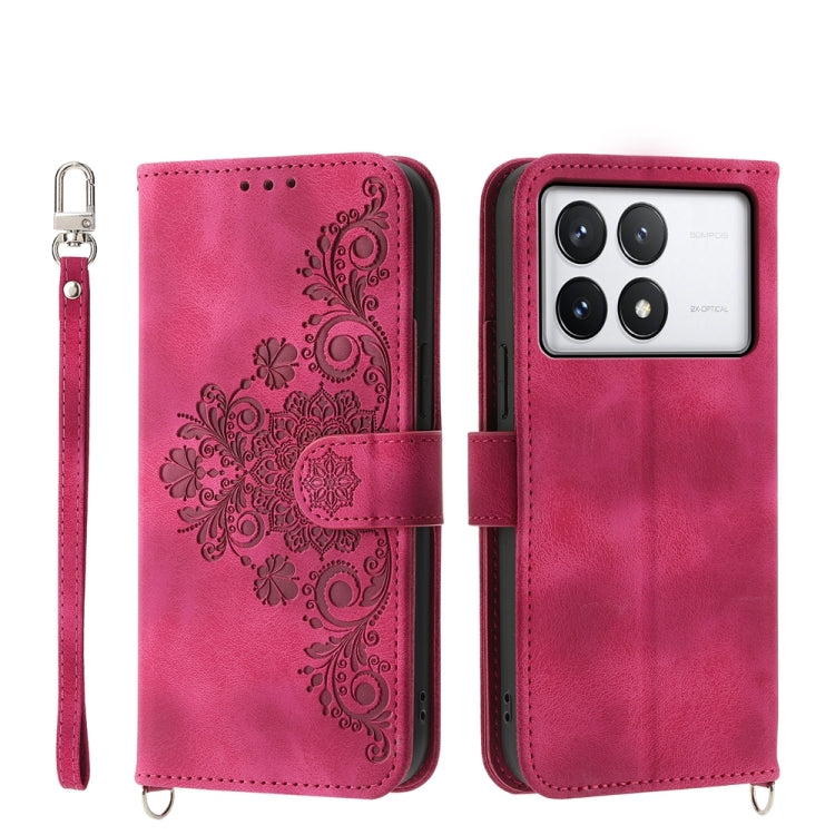 Custodia per telefono in pelle con portafoglio in rilievo con fiori al tatto, For Xiaomi Redmi A3, For Xiaomi Redmi Note 13 Pro 4G, For Xiaomi Redmi Note 13 4G, For Xiaomi Poco X6 Pro 5G