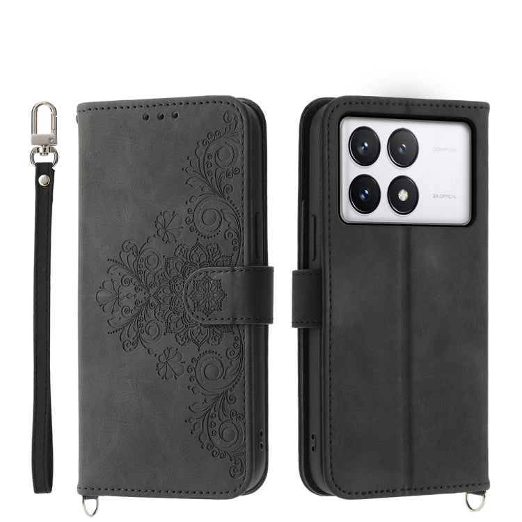 Custodia per telefono in pelle con portafoglio in rilievo con fiori al tatto, For Xiaomi Redmi A3, For Xiaomi Redmi Note 13 Pro 4G, For Xiaomi Redmi Note 13 4G, For Xiaomi Poco X6 Pro 5G