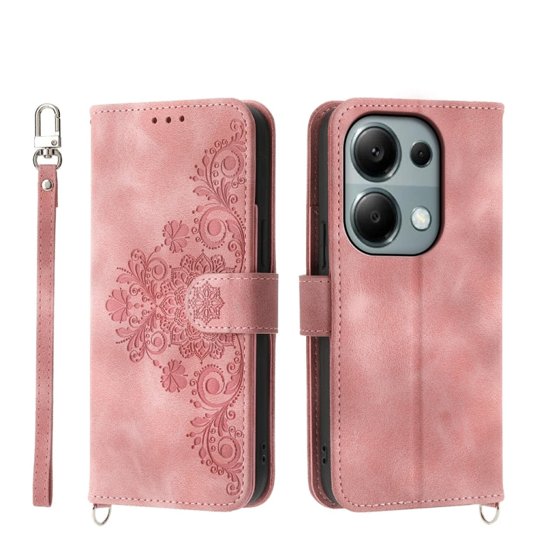 Custodia per telefono in pelle con portafoglio in rilievo con fiori al tatto, For Xiaomi Redmi A3, For Xiaomi Redmi Note 13 Pro 4G, For Xiaomi Redmi Note 13 4G, For Xiaomi Poco X6 Pro 5G