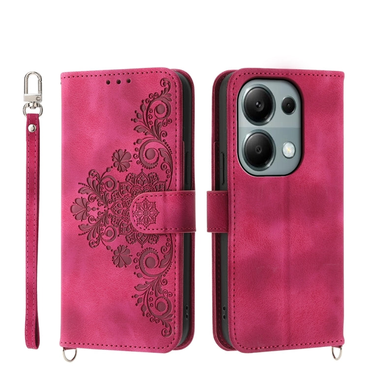 Custodia per telefono in pelle con portafoglio in rilievo con fiori al tatto, For Xiaomi Redmi A3, For Xiaomi Redmi Note 13 Pro 4G, For Xiaomi Redmi Note 13 4G, For Xiaomi Poco X6 Pro 5G