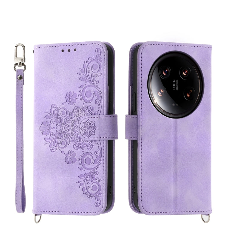 Custodia per telefono in pelle con portafoglio in rilievo con fiori al tatto, For Xiaomi 14 Ultra, For Xiaomi 14 Pro, For Xiaomi 14, For Xiaomi Redmi Note 13 5G