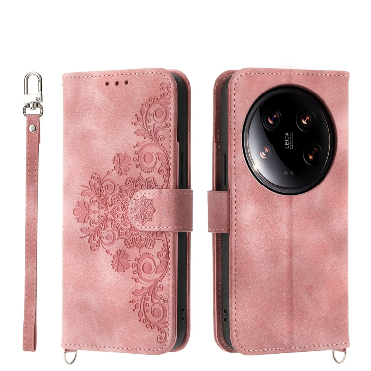 Custodia per telefono in pelle con portafoglio in rilievo con fiori al tatto, For Xiaomi 14 Ultra, For Xiaomi 14 Pro, For Xiaomi 14, For Xiaomi Redmi Note 13 5G