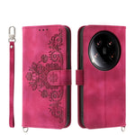 Custodia per telefono in pelle con portafoglio in rilievo con fiori al tatto, For Xiaomi 14 Ultra, For Xiaomi 14 Pro, For Xiaomi 14, For Xiaomi Redmi Note 13 5G