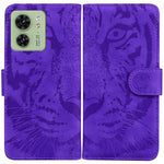 Custodia per telefono in pelle con motivo a tigre in rilievo, For Motorola Moto G14, For Motorola Edge 40, For Motorola Edge 40 Pro