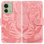 Custodia per telefono in pelle con motivo a tigre in rilievo, For Motorola Moto G14, For Motorola Edge 40, For Motorola Edge 40 Pro