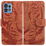 Custodia per telefono in pelle con motivo a tigre in rilievo, For Motorola Moto G14, For Motorola Edge 40, For Motorola Edge 40 Pro