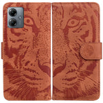 Custodia per telefono in pelle con motivo a tigre in rilievo, For Motorola Moto G14, For Motorola Edge 40, For Motorola Edge 40 Pro