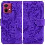 Custodia per telefono in pelle con motivo a tigre in rilievo, For Motorola Moto G Power 5G 2024, For Motorola Moto G84, For Motorola Moto G54, For Motorola Edge 40 Neo