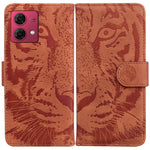 Custodia per telefono in pelle con motivo a tigre in rilievo, For Motorola Moto G Power 5G 2024, For Motorola Moto G84, For Motorola Moto G54, For Motorola Edge 40 Neo