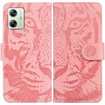 Custodia per telefono in pelle con motivo a tigre in rilievo, For Motorola Moto G Power 5G 2024, For Motorola Moto G84, For Motorola Moto G54, For Motorola Edge 40 Neo