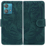 Custodia per telefono in pelle con motivo a tigre in rilievo, For Motorola Moto G Power 5G 2024, For Motorola Moto G84, For Motorola Moto G54, For Motorola Edge 40 Neo
