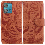 Custodia per telefono in pelle con motivo a tigre in rilievo, For Motorola Moto G Power 5G 2024, For Motorola Moto G84, For Motorola Moto G54, For Motorola Edge 40 Neo