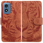 Custodia per telefono in pelle con motivo a tigre in rilievo, For Motorola Edge 50 Ultra, For Motorola Edge 50 Pro, For Motorola Edge 50 Fusion, For Motorola Moto G Play 4G 2024