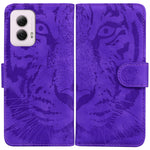 Custodia per telefono in pelle con motivo a tigre in rilievo, For Motorola Moto G Power 5G 2024, For Motorola Moto G84, For Motorola Moto G54, For Motorola Edge 40 Neo