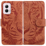 Custodia per telefono in pelle con motivo a tigre in rilievo, For Motorola Moto G Power 5G 2024, For Motorola Moto G84, For Motorola Moto G54, For Motorola Edge 40 Neo