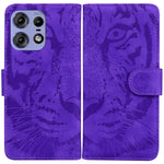 Custodia per telefono in pelle con motivo a tigre in rilievo, For Motorola Edge 50 Ultra, For Motorola Edge 50 Pro, For Motorola Edge 50 Fusion, For Motorola Moto G Play 4G 2024