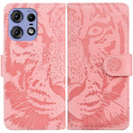 Custodia per telefono in pelle con motivo a tigre in rilievo, For Motorola Edge 50 Ultra, For Motorola Edge 50 Pro, For Motorola Edge 50 Fusion, For Motorola Moto G Play 4G 2024