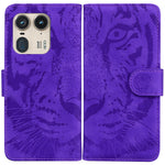 Custodia per telefono in pelle con motivo a tigre in rilievo, For Motorola Edge 50 Ultra, For Motorola Edge 50 Pro, For Motorola Edge 50 Fusion, For Motorola Moto G Play 4G 2024