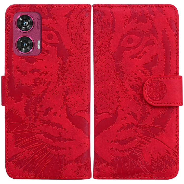 Custodia per telefono in pelle con motivo a tigre in rilievo, For Motorola Edge 50 Ultra, For Motorola Edge 50 Pro, For Motorola Edge 50 Fusion, For Motorola Moto G Play 4G 2024