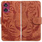 Custodia per telefono in pelle con motivo a tigre in rilievo, For Motorola Edge 50 Ultra, For Motorola Edge 50 Pro, For Motorola Edge 50 Fusion, For Motorola Moto G Play 4G 2024