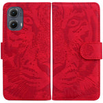 Custodia per telefono in pelle con motivo a tigre in rilievo, For Motorola Edge 50 Neo 5G Global, For Motorola Moto G04s / Moto E14, For Motorola Moto G85, For Motorola Edge 2024