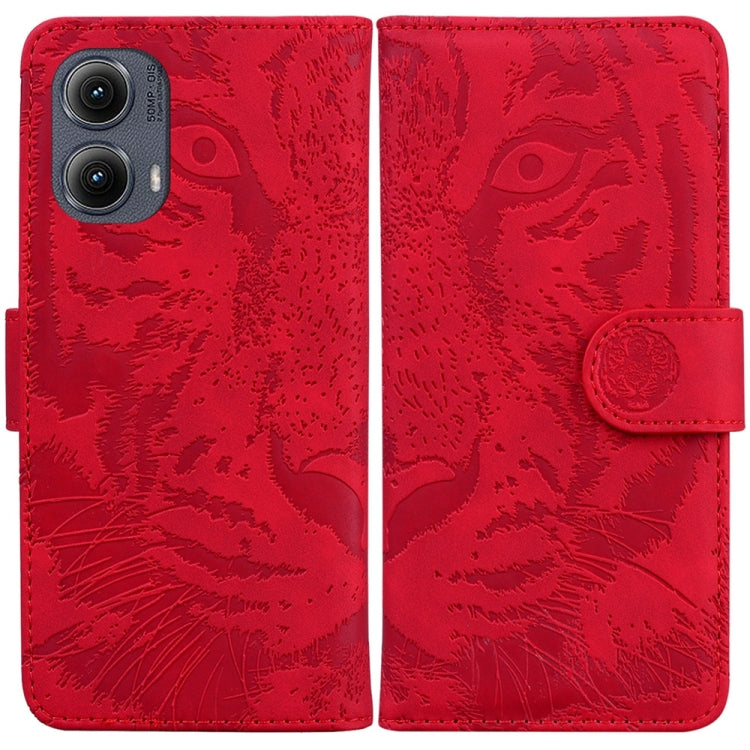 Custodia per telefono in pelle con motivo a tigre in rilievo, For Motorola Edge 50 Neo 5G Global, For Motorola Moto G04s / Moto E14, For Motorola Moto G85, For Motorola Edge 2024