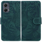 Custodia per telefono in pelle con motivo a tigre in rilievo, For Motorola Edge 50 Neo 5G Global, For Motorola Moto G04s / Moto E14, For Motorola Moto G85, For Motorola Edge 2024