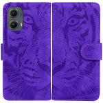 Custodia per telefono in pelle con motivo a tigre in rilievo, For Motorola Edge 50 Neo 5G Global, For Motorola Moto G04s / Moto E14, For Motorola Moto G85, For Motorola Edge 2024