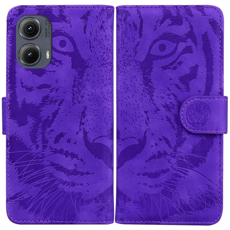 Custodia per telefono in pelle con motivo a tigre in rilievo, For Motorola Edge 50 Neo 5G Global, For Motorola Moto G04s / Moto E14, For Motorola Moto G85, For Motorola Edge 2024