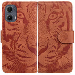 Custodia per telefono in pelle con motivo a tigre in rilievo, For Motorola Edge 50 Neo 5G Global, For Motorola Moto G04s / Moto E14, For Motorola Moto G85, For Motorola Edge 2024