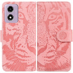 Custodia per telefono in pelle con motivo a tigre in rilievo, For Motorola Edge 50 Neo 5G Global, For Motorola Moto G04s / Moto E14, For Motorola Moto G85, For Motorola Edge 2024