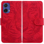 Custodia per telefono in pelle con motivo a tigre in rilievo, For Motorola Edge 50 Neo 5G Global, For Motorola Moto G04s / Moto E14, For Motorola Moto G85, For Motorola Edge 2024