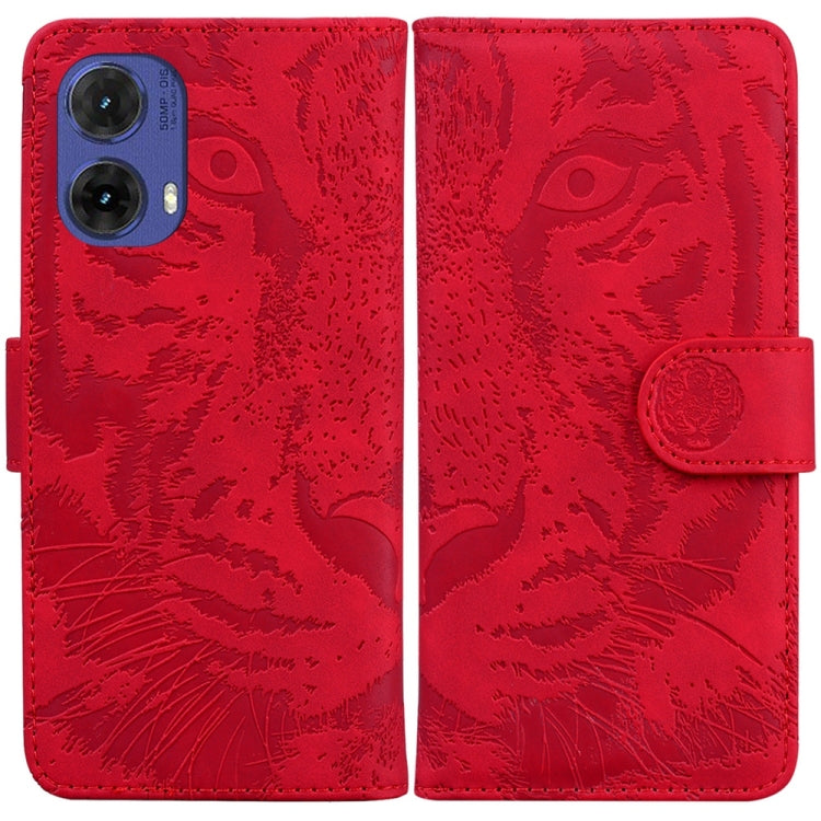 Custodia per telefono in pelle con motivo a tigre in rilievo, For Motorola Edge 50 Neo 5G Global, For Motorola Moto G04s / Moto E14, For Motorola Moto G85, For Motorola Edge 2024