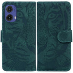 Custodia per telefono in pelle con motivo a tigre in rilievo, For Motorola Edge 50 Neo 5G Global, For Motorola Moto G04s / Moto E14, For Motorola Moto G85, For Motorola Edge 2024