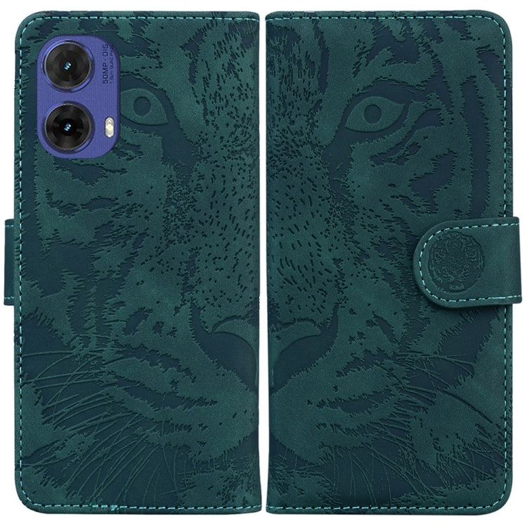 Custodia per telefono in pelle con motivo a tigre in rilievo, For Motorola Edge 50 Neo 5G Global, For Motorola Moto G04s / Moto E14, For Motorola Moto G85, For Motorola Edge 2024