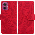 Custodia per telefono in pelle con motivo a tigre in rilievo, For Motorola Moto G 5G 2025, For Motorola Moto G75 5G, For Motorola Moto G35, For Motorola Moto G55