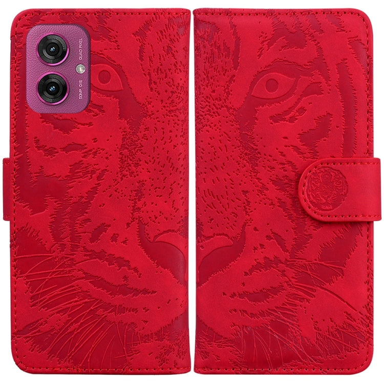 Custodia per telefono in pelle con motivo a tigre in rilievo, For Motorola Moto G 5G 2025, For Motorola Moto G75 5G, For Motorola Moto G35, For Motorola Moto G55