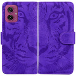 Custodia per telefono in pelle con motivo a tigre in rilievo, For Motorola Moto G 5G 2025, For Motorola Moto G75 5G, For Motorola Moto G35, For Motorola Moto G55