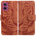 Custodia per telefono in pelle con motivo a tigre in rilievo, For Motorola Moto G 5G 2025, For Motorola Moto G75 5G, For Motorola Moto G35, For Motorola Moto G55
