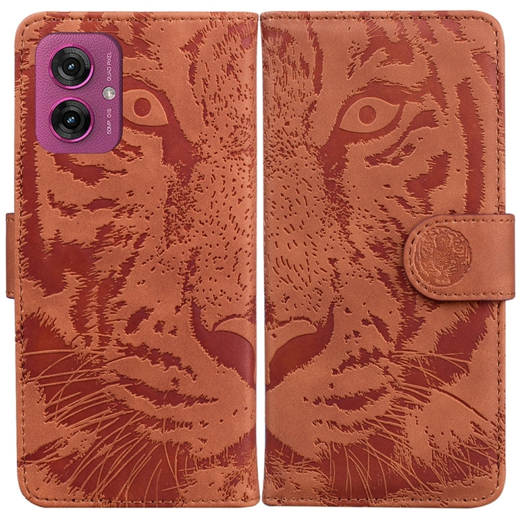 Custodia per telefono in pelle con motivo a tigre in rilievo, For Motorola Moto G 5G 2025, For Motorola Moto G75 5G, For Motorola Moto G35, For Motorola Moto G55