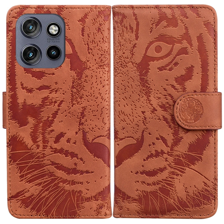 Custodia per telefono in pelle con motivo a tigre in rilievo, For Motorola Edge 50 Neo 5G Global, For Motorola Moto G04s / Moto E14, For Motorola Moto G85, For Motorola Edge 2024