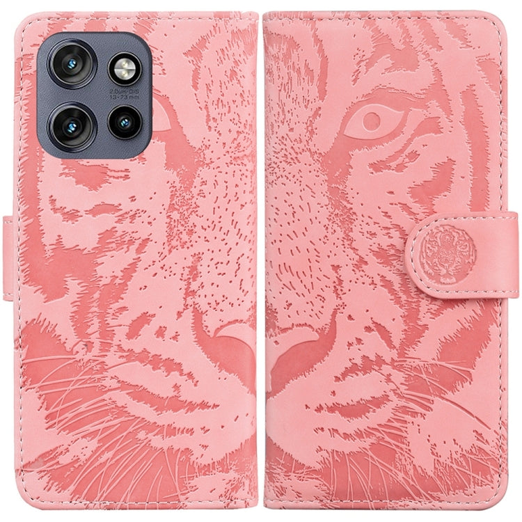 Custodia per telefono in pelle con motivo a tigre in rilievo, For Motorola Edge 50 Neo 5G Global, For Motorola Moto G04s / Moto E14, For Motorola Moto G85, For Motorola Edge 2024