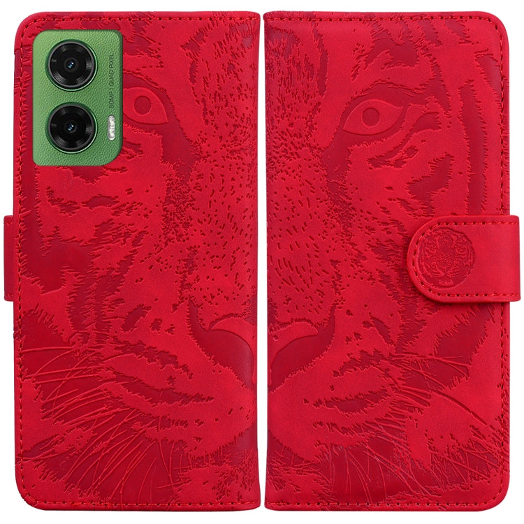 Custodia per telefono in pelle con motivo a tigre in rilievo, For Motorola Moto G 5G 2025, For Motorola Moto G75 5G, For Motorola Moto G35, For Motorola Moto G55