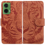 Custodia per telefono in pelle con motivo a tigre in rilievo, For Motorola Moto G 5G 2025, For Motorola Moto G75 5G, For Motorola Moto G35, For Motorola Moto G55