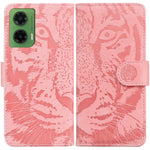 Custodia per telefono in pelle con motivo a tigre in rilievo, For Motorola Moto G 5G 2025, For Motorola Moto G75 5G, For Motorola Moto G35, For Motorola Moto G55