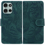 Custodia per telefono in pelle con motivo a tigre in rilievo, For Motorola Moto G 5G 2025, For Motorola Moto G75 5G, For Motorola Moto G35, For Motorola Moto G55