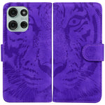 Custodia per telefono in pelle con motivo a tigre in rilievo, For Motorola Moto G 5G 2025, For Motorola Moto G75 5G, For Motorola Moto G35, For Motorola Moto G55